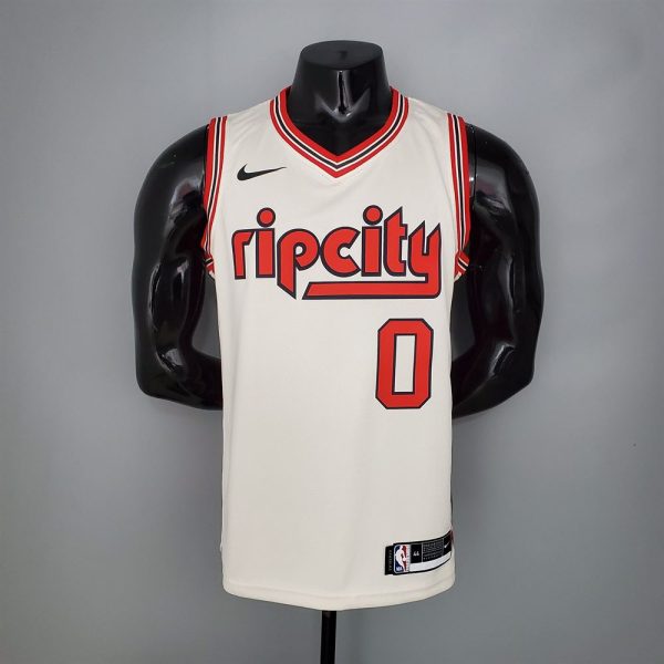 Maillot portland trail 0 lillard nba basket