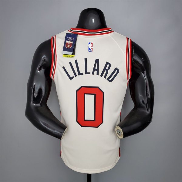 Maillot portland trail 0 lillard nba basket