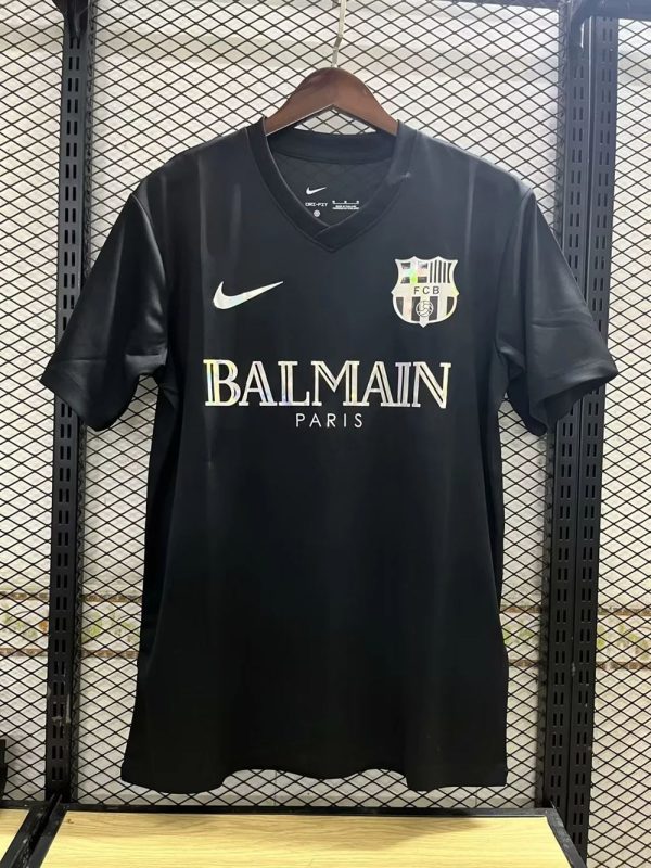 Fc barcelone maillot foot  balmain noir 2024 2025