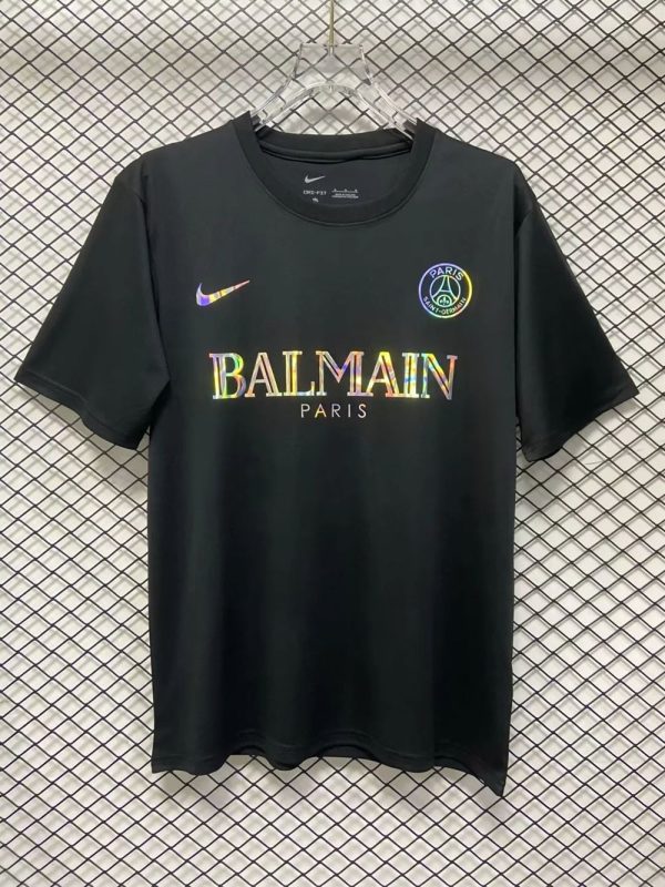 Paris maillot foot  balmain noir 2024 2025