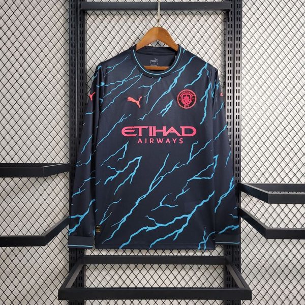 Manchester city maillot extérieur 2023 2024 manches longues