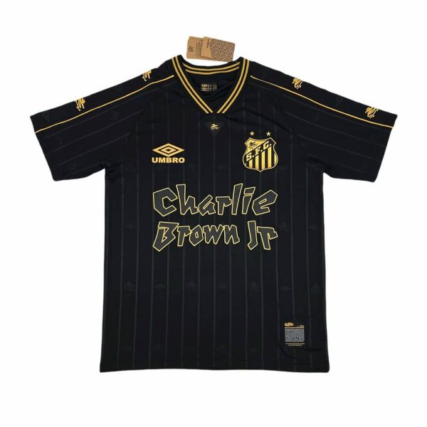 Santos fc maillot foot 2024 2025 noir charlie brown jr