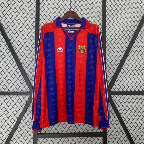 Fc barcelone maillot foot retro 1996 1997 manches longues