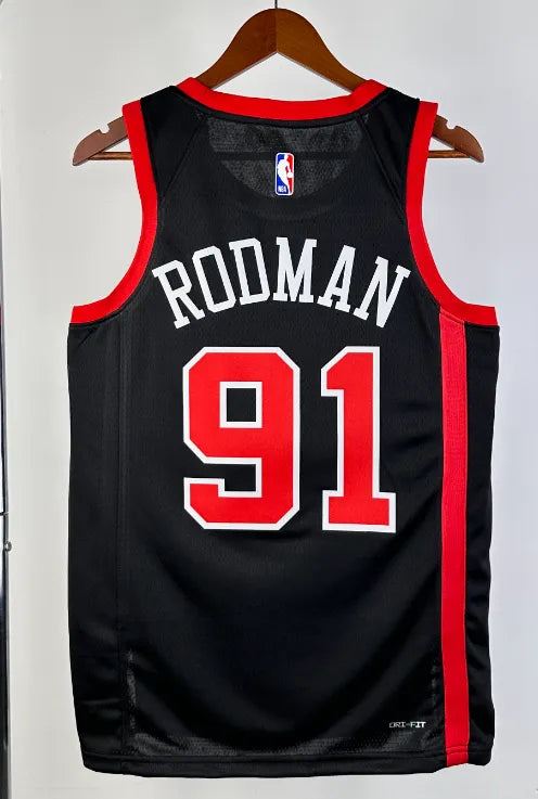 Maillot chicago bull rodman 91 nba basket 2023 2024