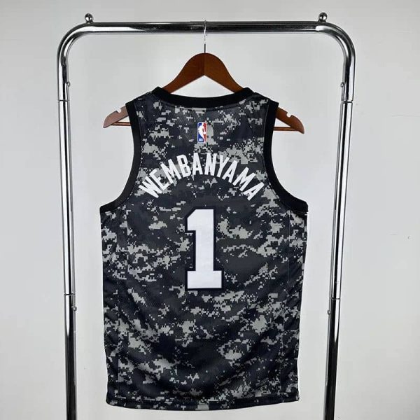 Maillot san antonio spurs 1 wembanyama nba basket