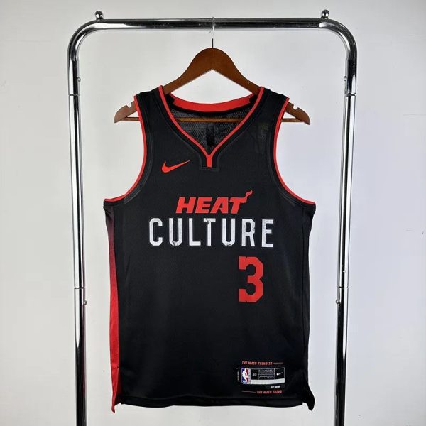 Maillot miami heat wade 3 nba basket 2023 2024