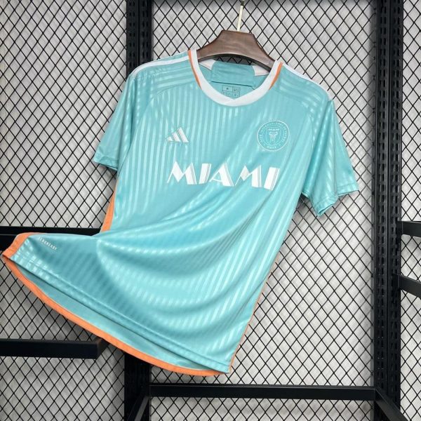 Inter Miami Fußballtrikot 2024 2025 dritte grün-blaue Retro-Version