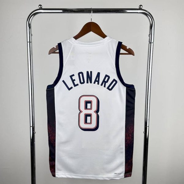 Maillot usa 8 leonard nba basket