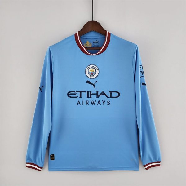 Manchester city  maillot domicile  manche longue 2022/23